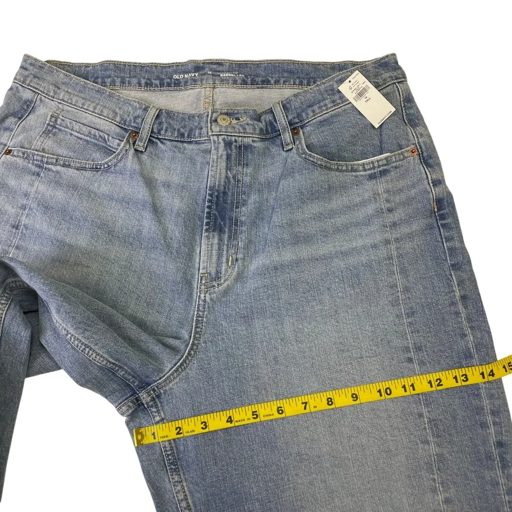 NEW Old Navy High-Rise Barrel Leg Jeans Light Wash Blue Womens 16 Tall - Picture 14 of 14